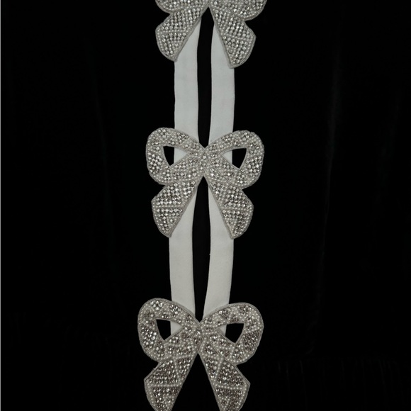 EUC Saloni Camille Bow- Front Mini Dress in black and white Size 14 - Picture 4 of 9